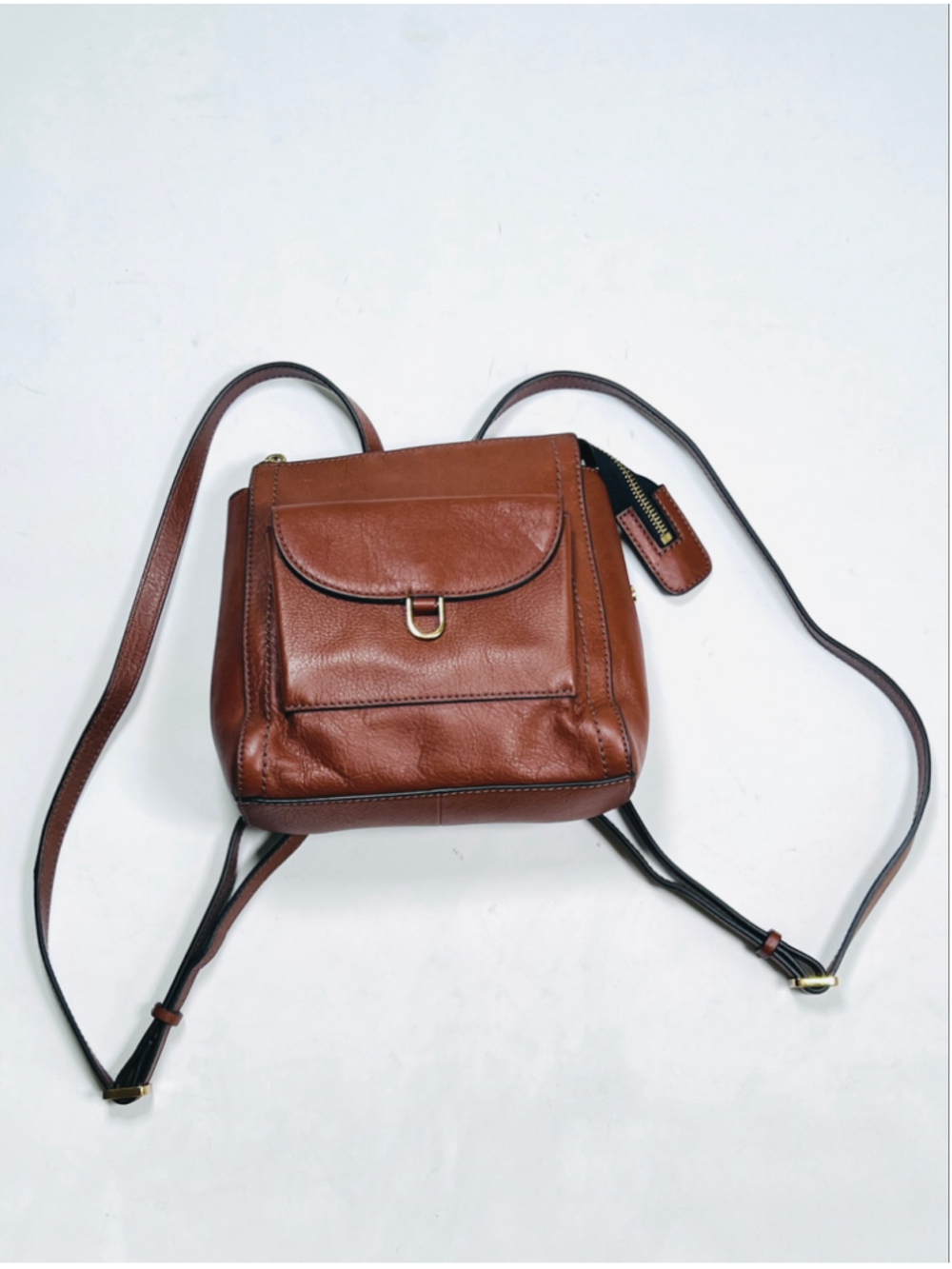 Fossil Womans Backpack Brown Leather Mini Backpack One Size Gently Used